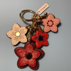 Coach flower keychain NWT